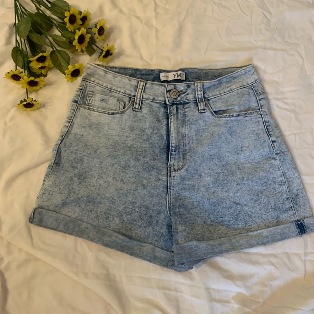 High waisted mom jean shorts